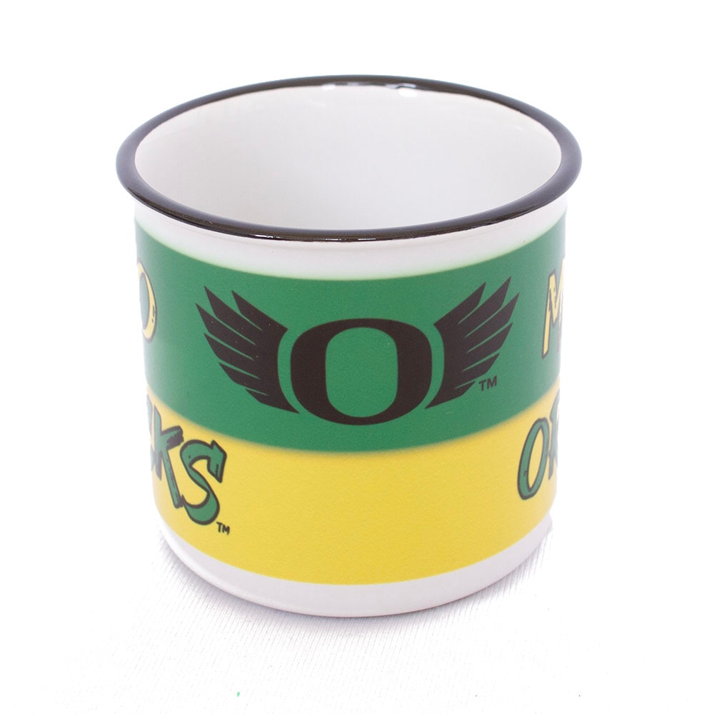 Go Ducks, RFSJ, Inc., White, Traditional Mugs, Home & Auto, Sublimated, Campfire, Ombre Design, 15 ounce, 830779